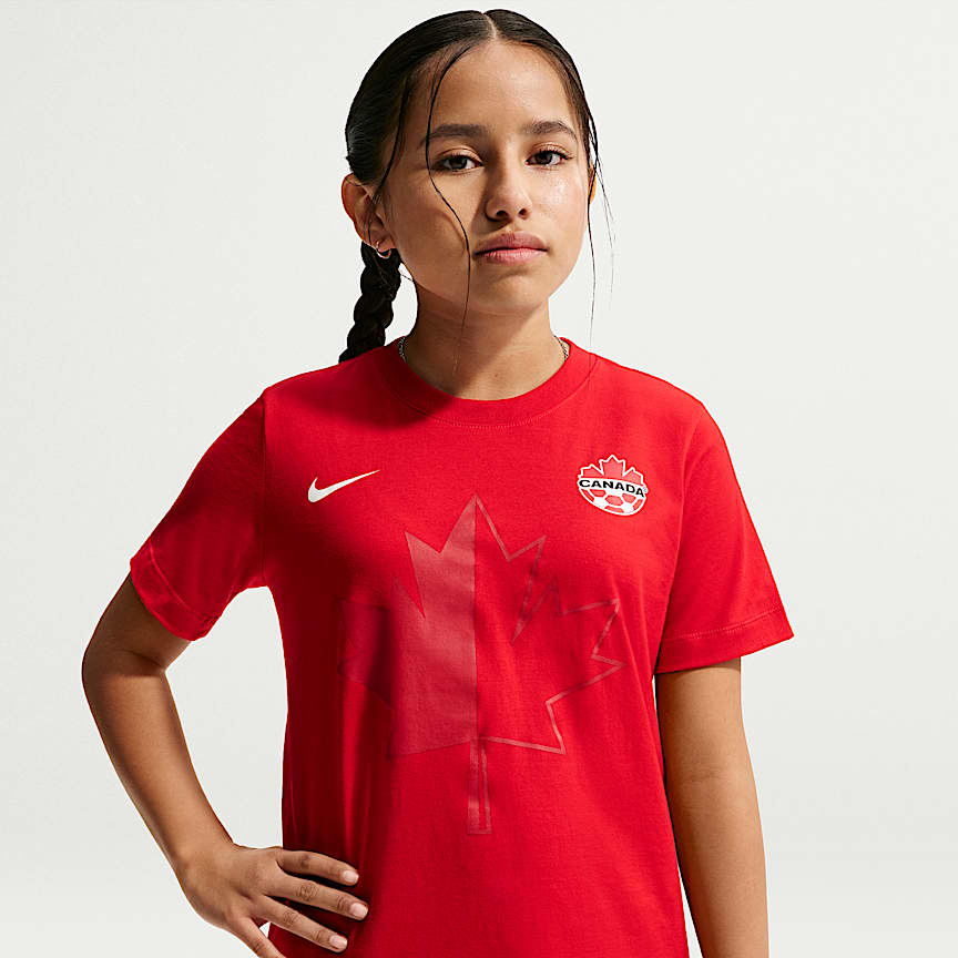 Canada Nike Fanwear Collection Men's Football Cotton Short-Sleeve